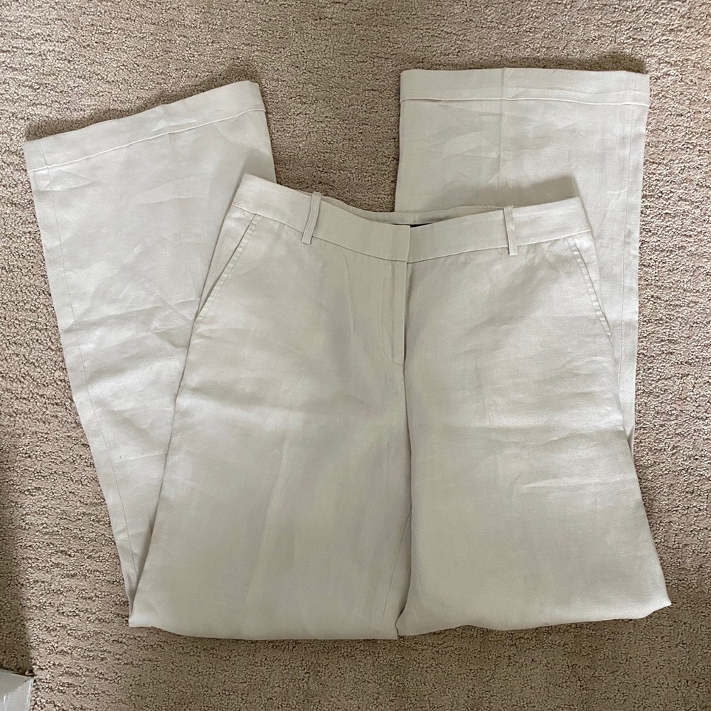 Linen wide leg lined trousers from Lafayette